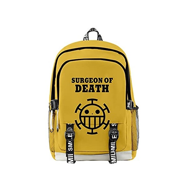 AMOMA Unisexe Anime One Piece Daypacks Cosplay Luffy Zoro 3D Imprimé Léger Casual Polyvalent Toile Sac À Dos One Size,ZoroGre