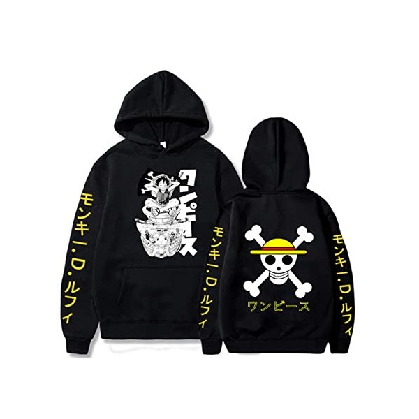 Sybnwnwm Anime One Piece Unisexe Hip Hop Sweat À Capuche Pull Tops Sweat Pull Homme Femme