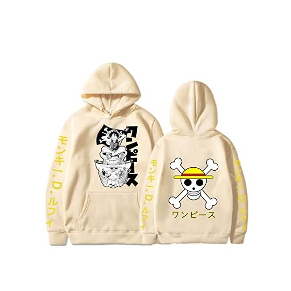 Sybnwnwm Anime One Piece Unisexe Hip Hop Sweat À Capuche Pull Tops Sweat Pull Homme Femme