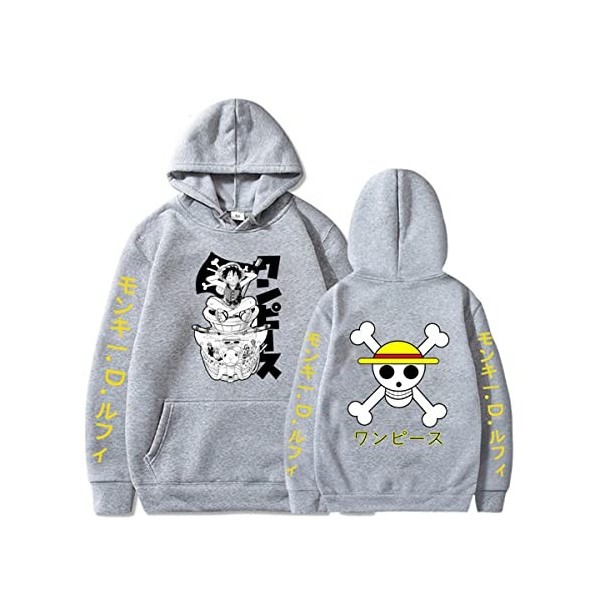 Sybnwnwm Anime One Piece Unisexe Hip Hop Sweat À Capuche Pull Tops Sweat Pull Homme Femme