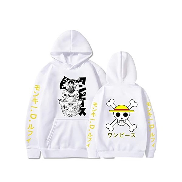 Sybnwnwm Anime One Piece Unisexe Hip Hop Sweat À Capuche Pull Tops Sweat Pull Homme Femme
