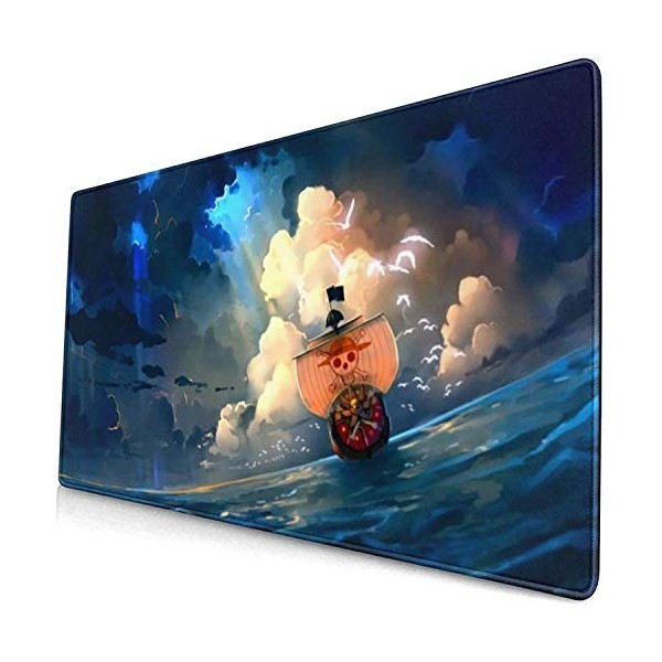 ZoUtyi Anime Luffy Roronoa Zoro Nami Tapis de souris pour ordinateur portable avec base en caoutchouc antidérapant pour burea