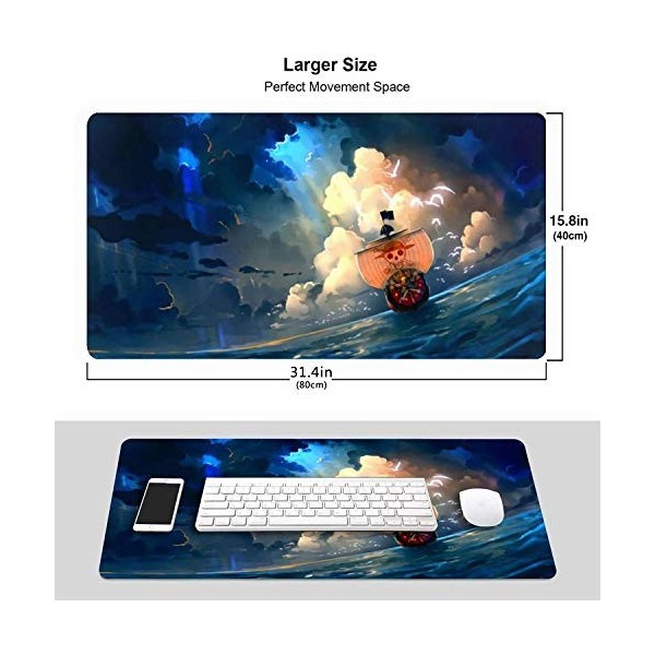 ZoUtyi Anime Luffy Roronoa Zoro Nami Tapis de souris pour ordinateur portable avec base en caoutchouc antidérapant pour burea