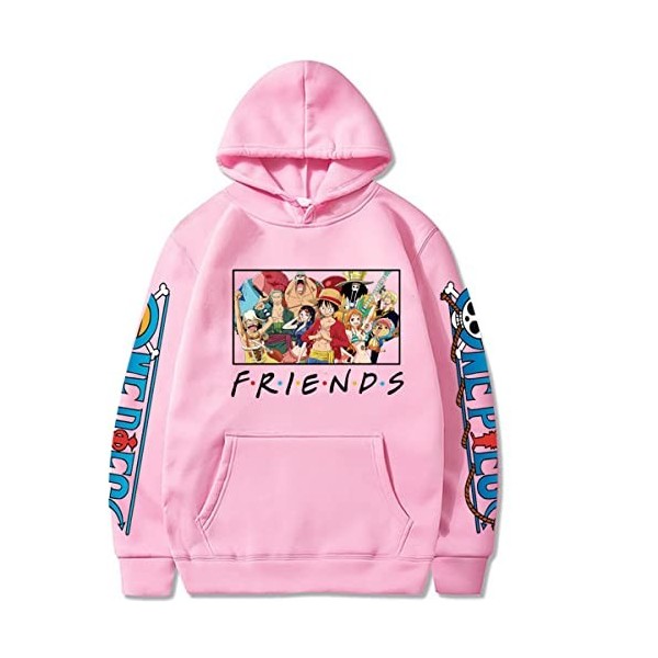 Sybnwnwm Sweat à capuche unisexe One Piece Luffy Zoro Tony Chopper, Rouge, L