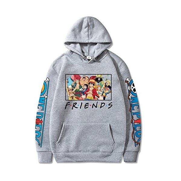 Sybnwnwm Sweat à capuche unisexe One Piece Luffy Zoro Tony Chopper, Rouge, L