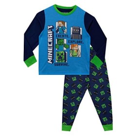 Minecraft Pyjama Enfant Garcon | Ensembles de Pyjamas Creeper | Vêtements de Nuit Gaming - Multicolore - 12-13 Ans