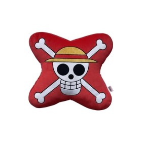 Coussin Pirate One Piece - Sous licence officielle - Qualité supérieur, rouge, 40 centimètre