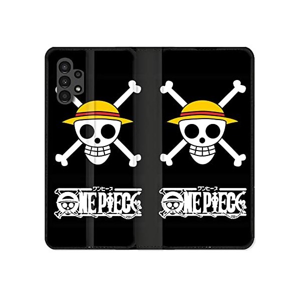 Cokitec Housse Cuir Portefeuille pour Samsung Galaxy A13 4G Manga One Piece Tete de Mort