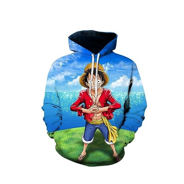 Sybnwnwm Unisexe One Piece Sweat à Capuche Luffy Zoro Hoodies Sweats à Manches Longues Pull