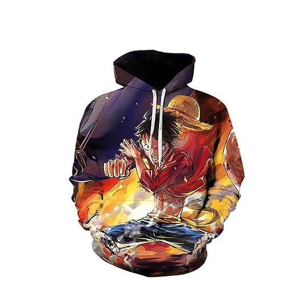 Sybnwnwm Unisexe One Piece Sweat à Capuche Luffy Zoro Hoodies Sweats à Manches Longues Pull
