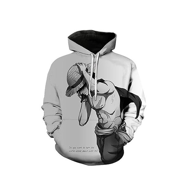 Sybnwnwm Unisexe One Piece Sweat à Capuche Luffy Zoro Hoodies Sweats à Manches Longues Pull