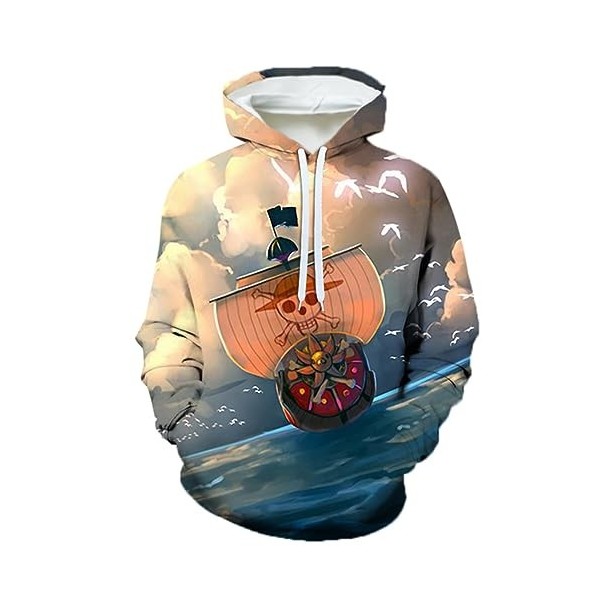 Sybnwnwm Unisexe One Piece Sweat à Capuche Luffy Zoro Hoodies Sweats à Manches Longues Pull