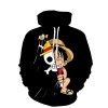 Sybnwnwm Sweat à Capuche Homme One Piece Pull de Manches Longues D Luffy Enfants Pull Survêtement Outfit
