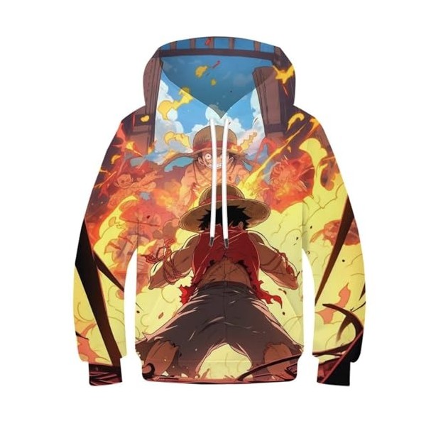 ZEJAL Sweats À Capuche Unisexe 3D pour Enfants 3D One Piece Sweats À Capuche À Manches Longues Pull Tops Filles Pull Automne 