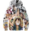ZEJAL Sweats À Capuche Unisexe 3D pour Enfants 3D One Piece Sweats À Capuche À Manches Longues Pull Tops Filles Pull Automne 