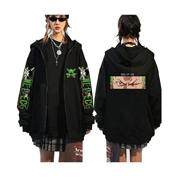 One Piece Zip Up Sweat à Capuche Zoro Luffy Pull Ace Chopper Nami Veste Hoodies One Piece Cosplay Costume,005H-L1