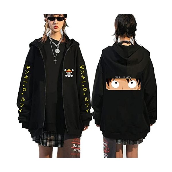 One Piece Zip Up Sweat à Capuche Zoro Luffy Pull Ace Chopper Nami Veste Hoodies One Piece Cosplay Costume,005H-L1