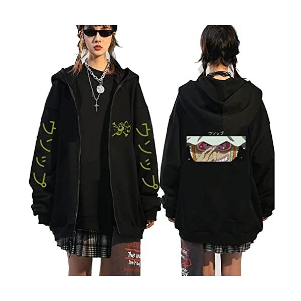 One Piece Zip Up Sweat à Capuche Zoro Luffy Pull Ace Chopper Nami Veste Hoodies One Piece Cosplay Costume,005H-L1
