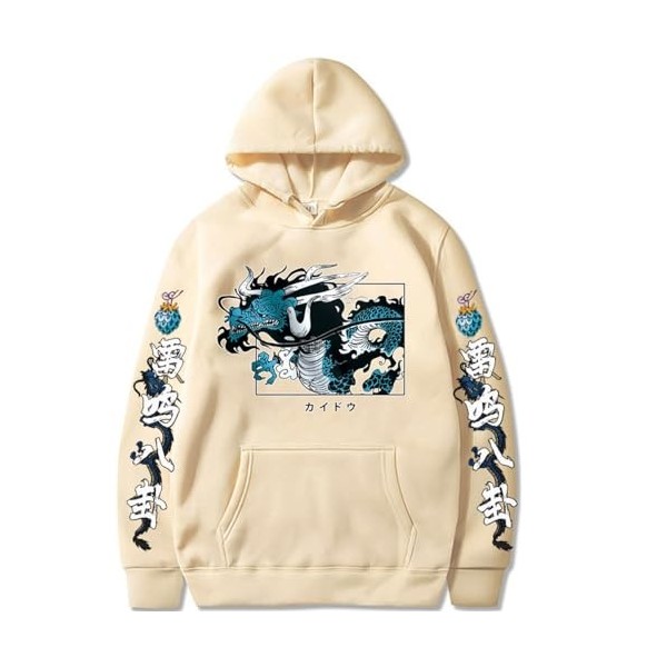 Sybnwnwm Hommes One Piece Sweats À Capuche KAIDO Hoodie À Manches Longues Sweatshirts Pull