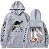 Sybnwnwm Sweat à capuche One Piece Zoro imprimé 3D Anime Hoodies Sweat à capuche à manches longues Unisexe, blanc, L