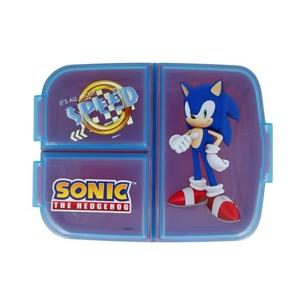 Porte-collation scolaire avec 3 compartiments porte-goûter en plastique pour enfants, salle à manger, boîte de lancement, san