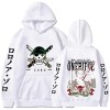 Sybnwnwm Sweat à capuche One Piece Zoro imprimé 3D Anime Hoodies Sweat à capuche à manches longues Unisexe, blanc, L