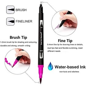 TVGO 24 Stylos Feutres Pinceaux, 12 Crayon Dessin et Art Set, Idéal pour Calligraphie, Dessin de Précision, Écriture, Coloria