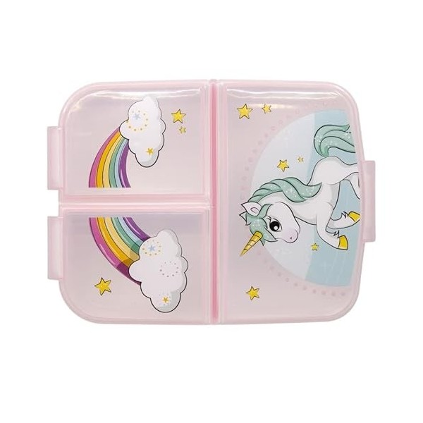 Porte-collation scolaire avec 3 compartiments porte-goûter en plastique pour enfants, salle à manger, boîte de lancement, san