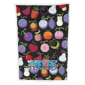 Hômadict One Piece Plaid Sherpa 100x150cm Fruit du démon - Couverture Polaire - Cocooning - pour des soirées Bien au Chaud - 