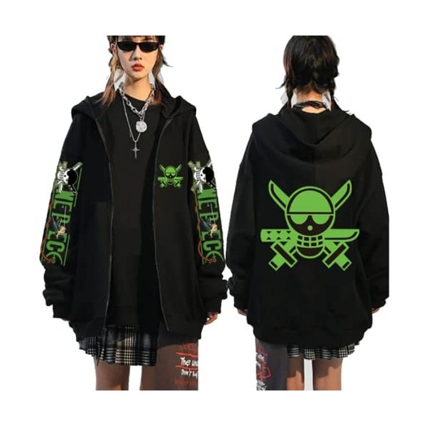 One Piece Zip Up Hoodie Zoro Luffy Cosplay Pull Anime Hoodies Sweat À Capuche Pull À Capuche Jumper,002E-S1