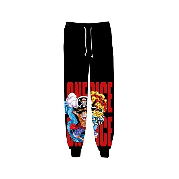 WANHONGYUE Anime One Piece Monkey D Luffy 3D Imprimé Pantalons de Sport Jogging Cosplay Costume Bas de Survêtement Track Swea