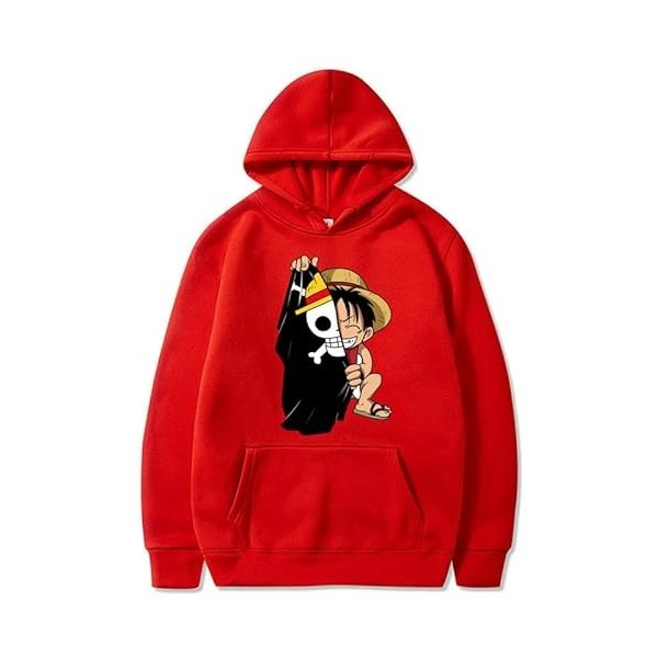 2022 Japonais Anime One Piece Luffy Hoodies Hommes Décontracté Polaire Pull Sweat
