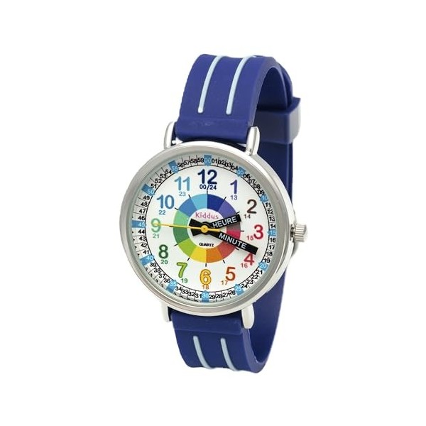 Kiddus Montre Bracelet Éducative pour Enfants, Fille, garçon. Time Teacher Analogique avec Exercices. Facile d’Apprendre à Li