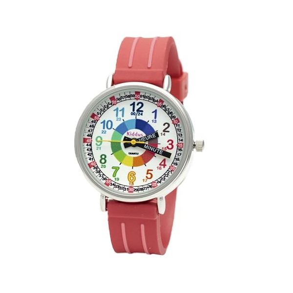 Kiddus Montre Bracelet Éducative pour Enfants, Fille, garçon. Time Teacher Analogique avec Exercices. Facile d’Apprendre à Li