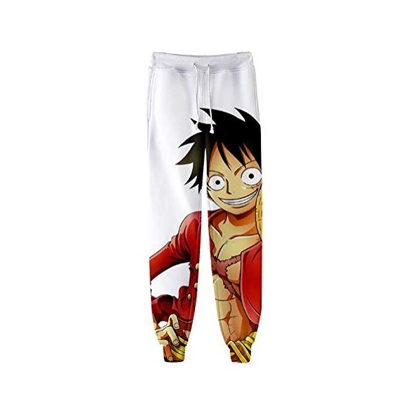 WANHONGYUE One Piece Monkey D Luffy Anime 3D Imprimé Pantalons de Sport Jogging Cosplay Costume Bas de Survêtement Track Swea