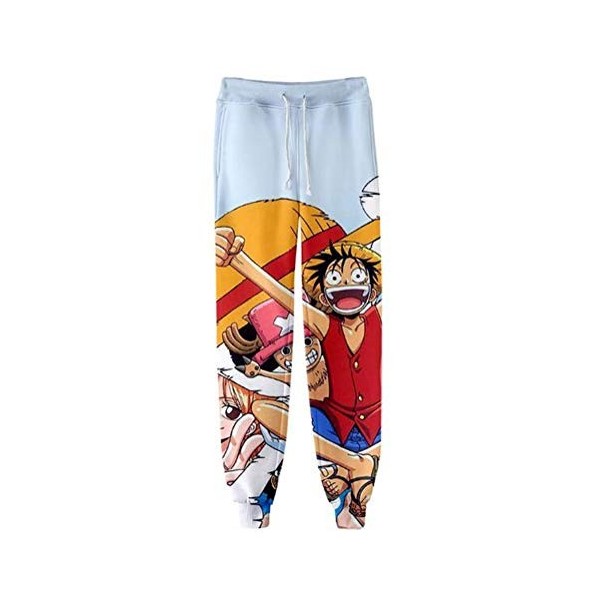 WANHONGYUE One Piece Monkey D Luffy Anime 3D Imprimé Pantalons de Sport Jogging Cosplay Costume Bas de Survêtement Track Swea