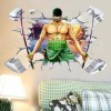 One Piece Broken Wall Zoro Chambre Papier Peint Stickers muraux Autocollants muraux comme décoration murale Autocollants amov