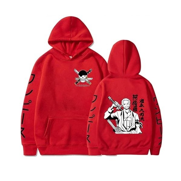 Anime One Piece Hoodies Roronoa Zoro Print Pull Casual Sweat À Capuche Hauts À Manches Longues pour Hommes