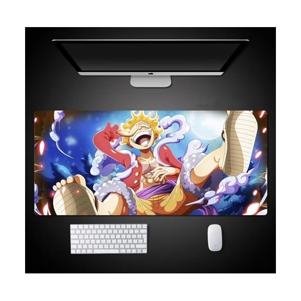 One Piece Monkey D. Luffy Tapis de Souris XXL Multifonction Gaming Anime Souris 3mm Bureau Anti-Glissant Surface Texturée pou