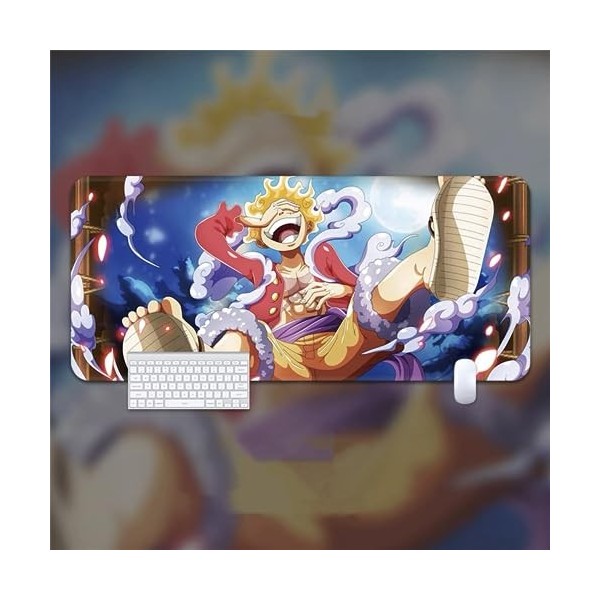 One Piece Monkey D. Luffy Tapis de Souris XXL Multifonction Gaming Anime Souris 3mm Bureau Anti-Glissant Surface Texturée pou