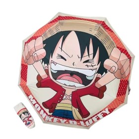 ButkUs Parapluie One Piece Luffy Anime Ouverture et Fermeture Pliable Protection Pluie ou Soleil Coupe-Vent Imperméable Prote