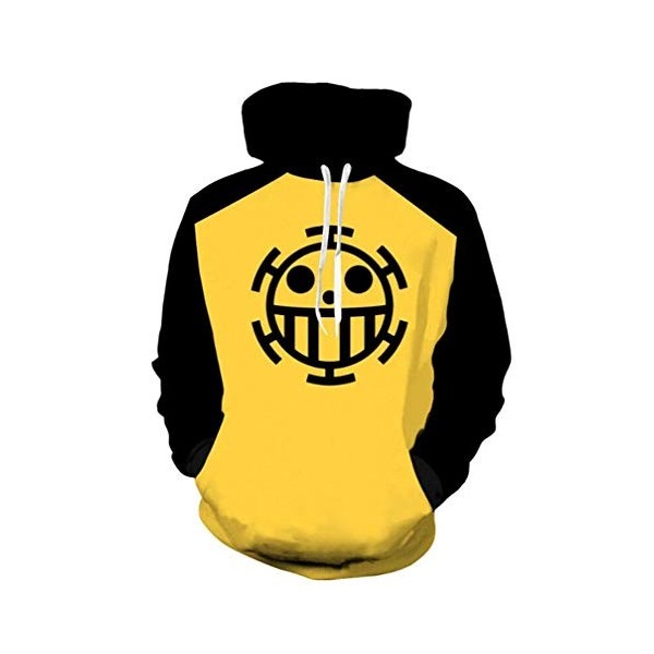 WANHONGYUE One Piece Trafalgar Law Anime Hoodie Sweat à Capuche Adulte Cosplay 3D Imprimé Pullover Sweat-Shirt avec Poches 1 