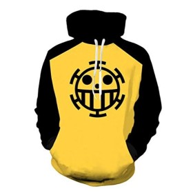 WANHONGYUE One Piece Trafalgar Law Anime Hoodie Sweat à Capuche Adulte Cosplay 3D Imprimé Pullover Sweat-Shirt avec Poches 1 