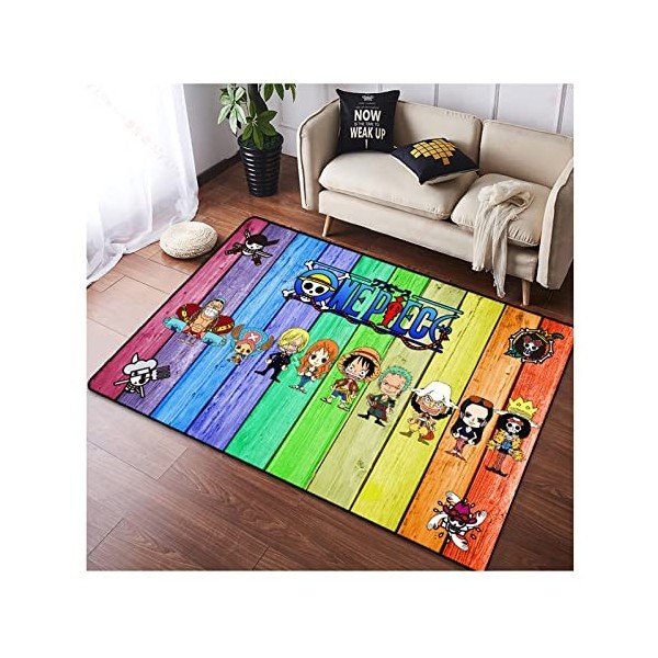 Tapis Antidérapant Moderne Minimaliste Chambre Tapis denfants, Anime One Piece Luffy Salon Tapis avec Support Anti-dérapant 
