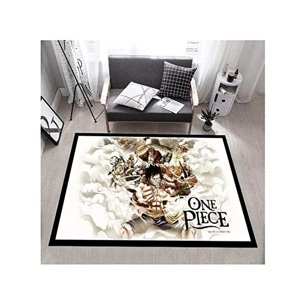 Tapis Antidérapant Moderne Minimaliste Chambre Tapis denfants, Anime One Piece Luffy Salon Tapis avec Support Anti-dérapant 