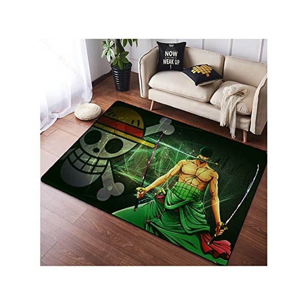 Tapis Antidérapant Moderne Minimaliste Chambre Tapis denfants, Anime One Piece Luffy Salon Tapis avec Support Anti-dérapant 