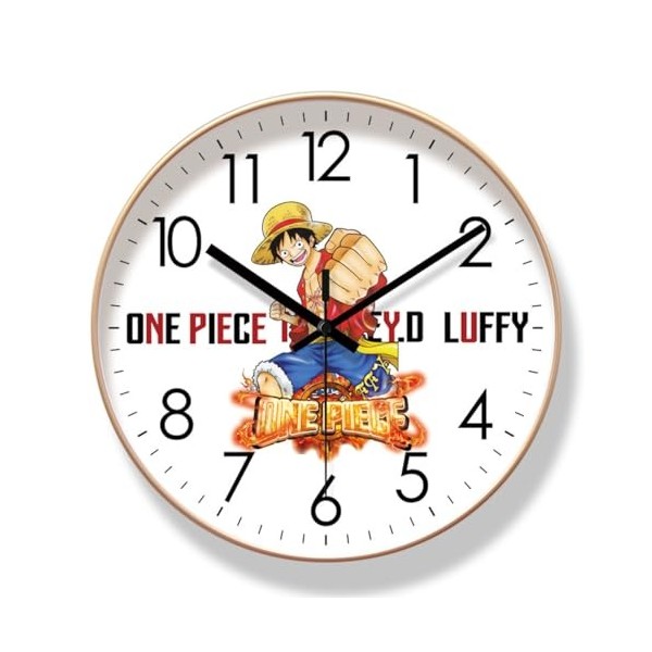 One Piece Luffys Horloge murale silencieuse sans tic-tac Mouvement à quartz Design moderne Grande horloge ronde