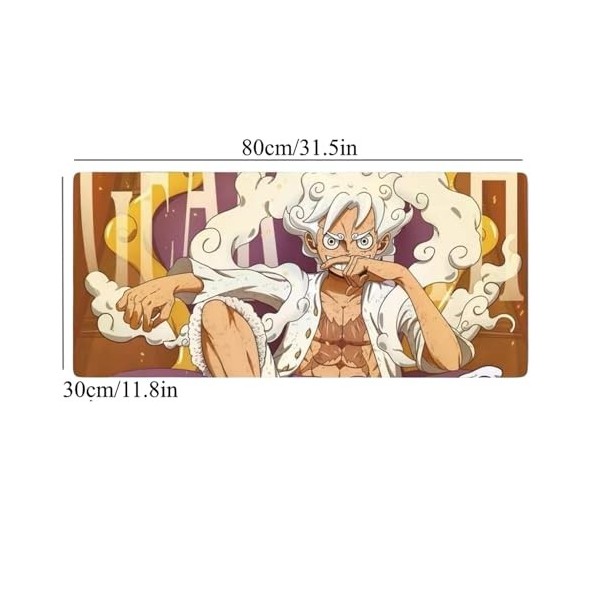 ButkUs Tapis de Souris Gaming XXL One Piece Luffy Anime, 800x300x3mm, Tapis de Souris pour Jeux imperméable en Caoutchouc ant