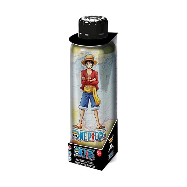 Stor - One Piece - Bouteille transportable en Acier Inoxydable - Gourde réutilisable Luffy- 515 ML