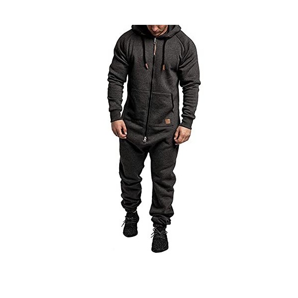 Unisexe Polaire Onesies Pyjamas À Capuche One Piece Pyjamas Loungewear Body Combinaison Solide Chaud Hiver